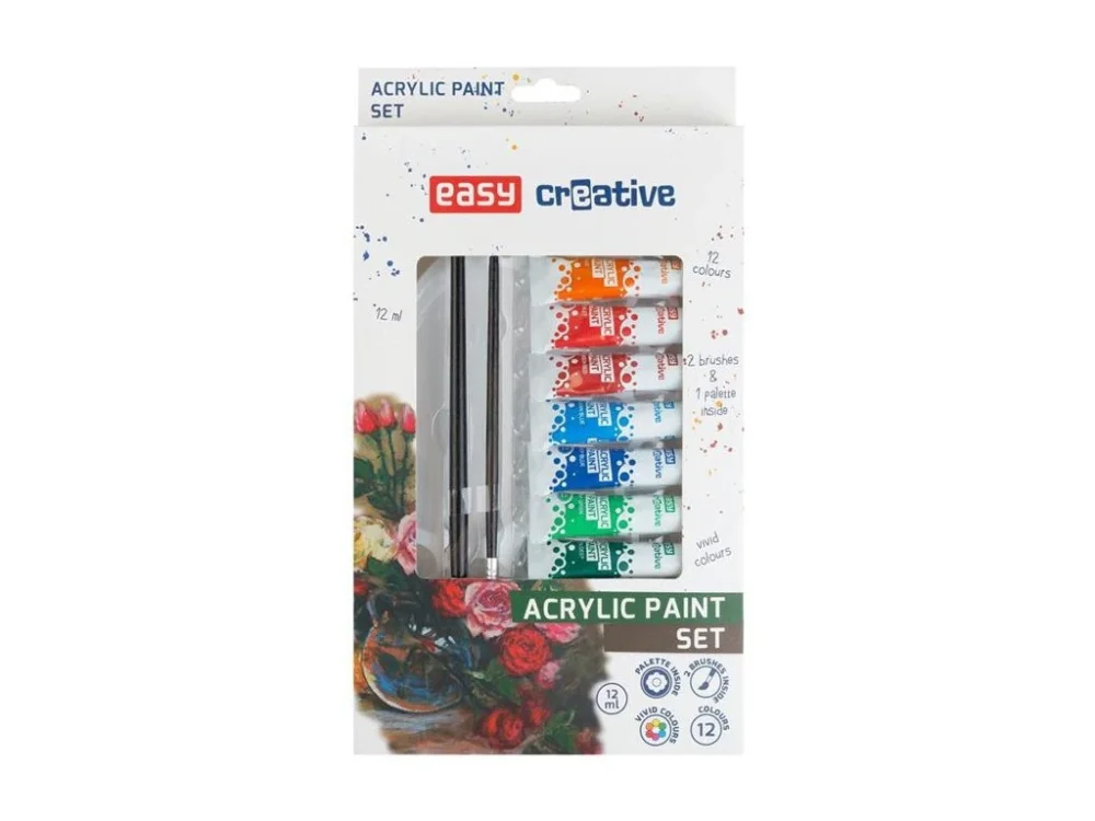 Akrylové barvy Easy sada 12 barev Must-Have