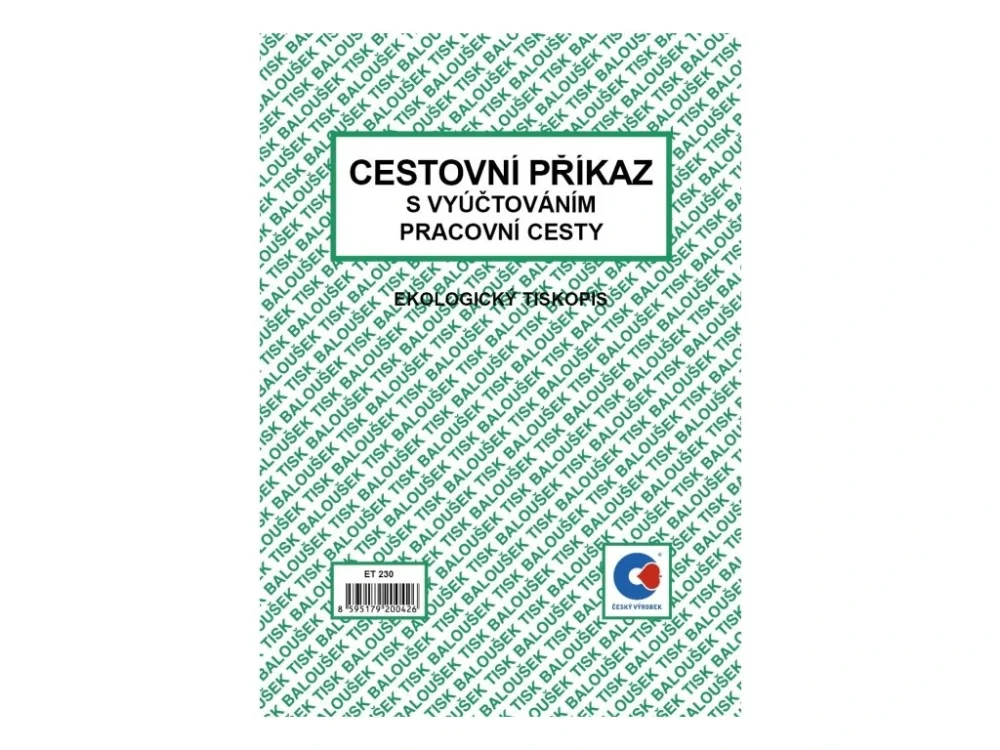 Speciální Cena Cestovní příkaz s vyúčtováním ET230 A5
