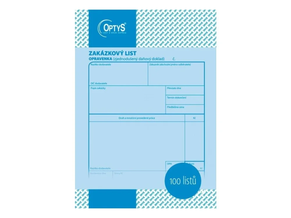 Rychlé Dodání Zakázkový list - opravenka A5 1048