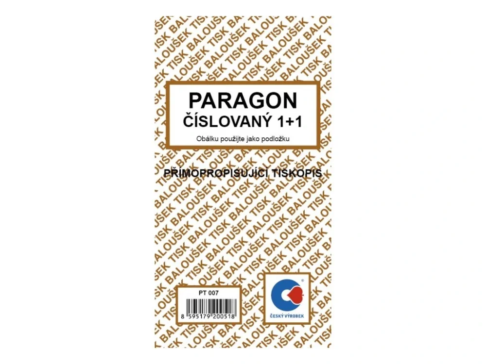 Paragon číslovaný EET PT007 Vysoce Kvalitní