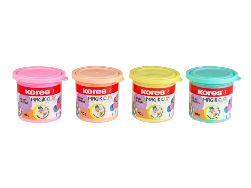 Zlevněný Modelovací hmota Kores Magic Clay Pastel 4ks