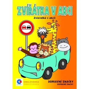 Akce Omalovánka A5 Zvířátka v akci dopravní značky