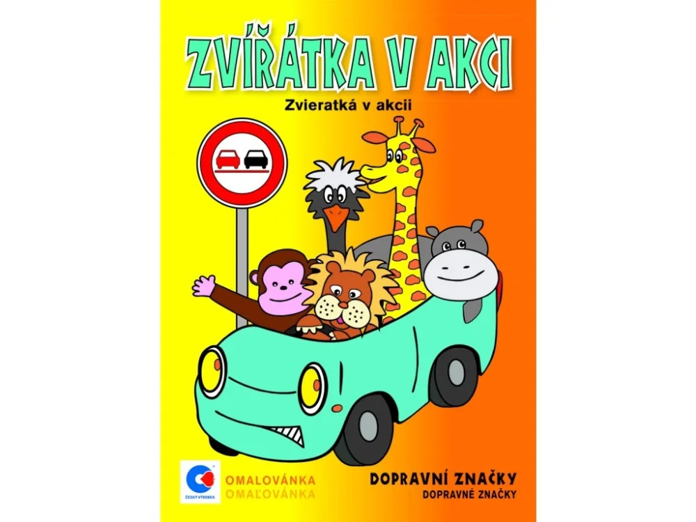 Akce Omalovánka A5 Zvířátka v akci dopravní značky