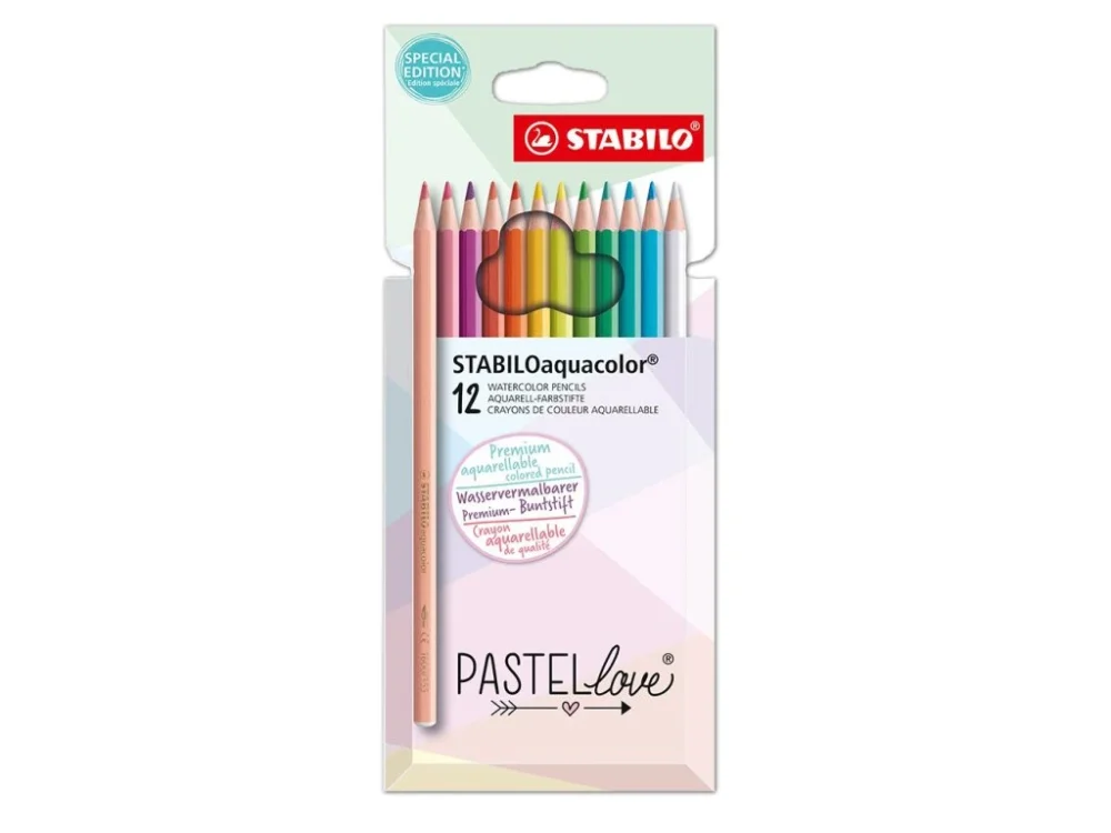 Vysoce Kvalitní Pastelky Stabilo Aquacolor PASTELlove 12ks