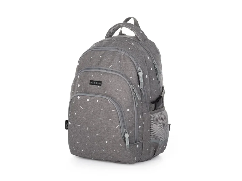Akční Cena Studentský batoh OXY SCOOLER Grey geometric 9-13623