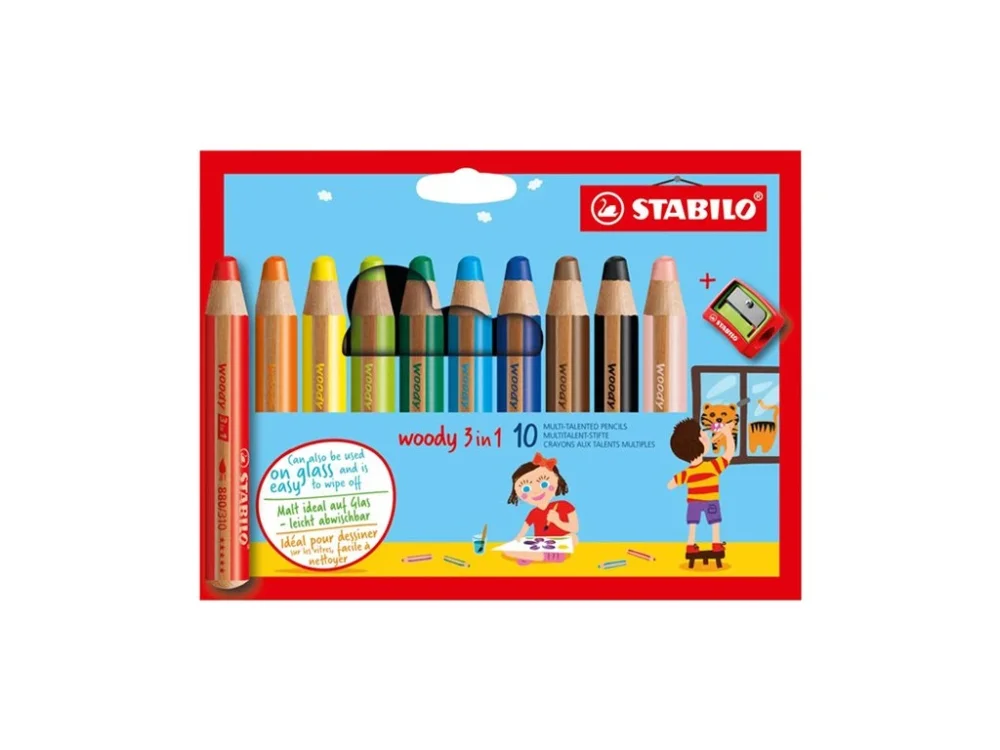 Pastelky Stabilo Woody 3v1 - 10ks Ověřený