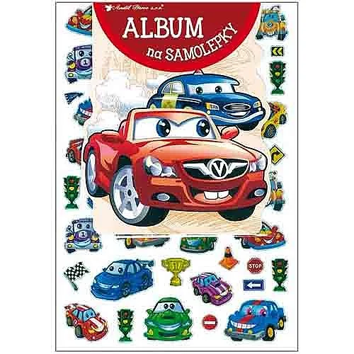 Novinka Album na samolepky, auta, 50 samolepek