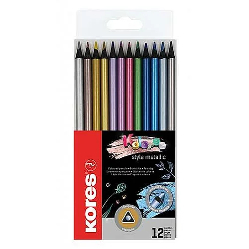 Pastelky trojhranné Kolores Style Metalic, 12 ks Must-Have