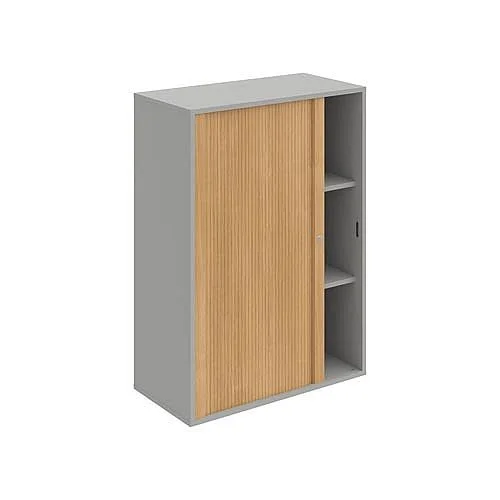 Skříň polic rolet levá 111*80 cm DZ38007L, šedá/dub Nová Kolekce