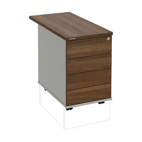 Kontejner, 4 zás.1podél, hl. 80 cm K34CPTOP80, šedá/ořech Přímo Od Výrobce