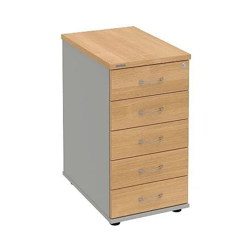 Kontejner, 5 zás,podél, hl. 60 cm K35CP, šedá/dub Výhodná Nabídka