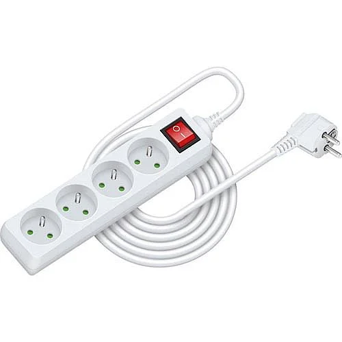 Prodlužovací kabel s vypínačem 4 zásuvky, 5 m Jen Po Omezenou Doba