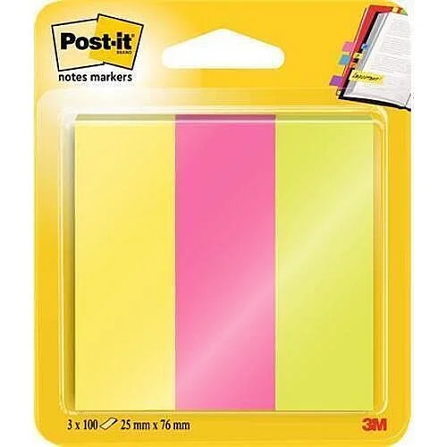 Aktuální Bloček Post-it 25 x 76 mm, 3 x 100 ls, neonové