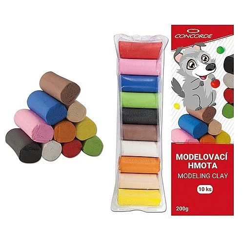 Plastelína 10 barev Concorde, 200 g Top Prodej