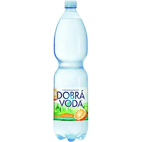 Tovární Cena Dobrá voda PET, Jemně perlivá pomeranč, 6 ks x 1,5 l