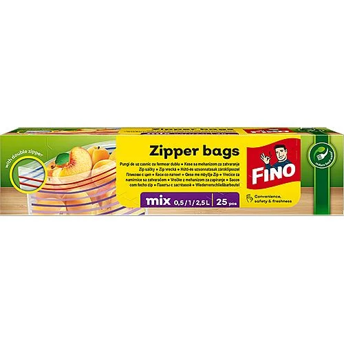 Horká Nabídka Fino zip sáčky na potraviny, 0,5/1/2,5 L, 25 ks