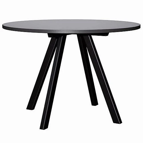 Časově Omezené Jídelní stůl Wood průměr 110 cm, šedá deska, černé nohy