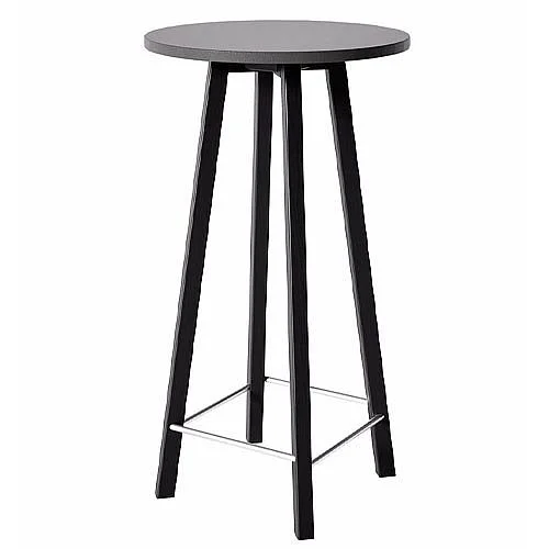 Rychlé Dodání Barový stůl Wood průměr 60 cm, šedá deska, černé nohy