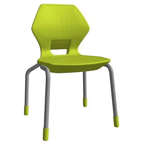 Sleva Židle Damian, zelený plast, 4 nohy