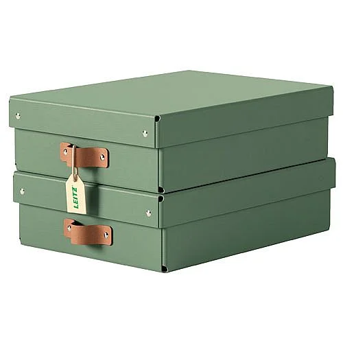 Objednat Nyní Úložný box s víkem Leitz Puro 2 ks, vel. M, zelený, nízký