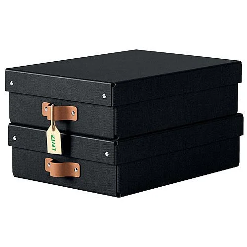 Nakupujte Hned Úložný box s víkem Leitz Puro 2 ks, vel. M, černý, nízký