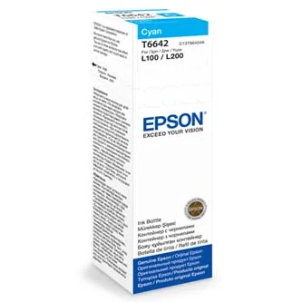 Epson originální ink C13T66424A, cyan, 70ml, Epson L100, L200, L300 Novinka