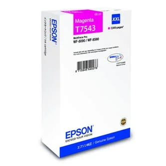 Nová Kolekce Epson originální ink C13T754340, T7543, XXL, magenta, 69ml, Epson WorkForce Pro WF-8090DW, WF-8590DWF