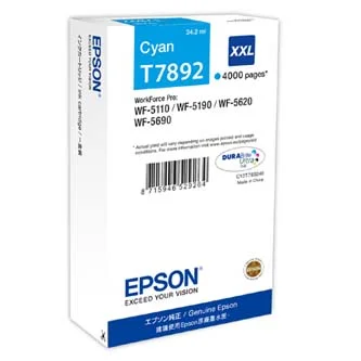 Cenová Bomba Epson originální ink C13T789240, T789, XXL, cyan, 4000str., 34ml, 1ks, Epson WorkForce Pro WF-5620DWF, WF-5110DW, WF-5690DWF