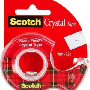 Kancelářská lepící páska ve stolním odvíječi 3M Scotch Crystal - 19 mm x 7,5 m, krystalicky čirá Must-Have