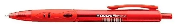 Kuličkové pero Luxor Micra - 0,7 mm, plastové, červené Cenový Hit