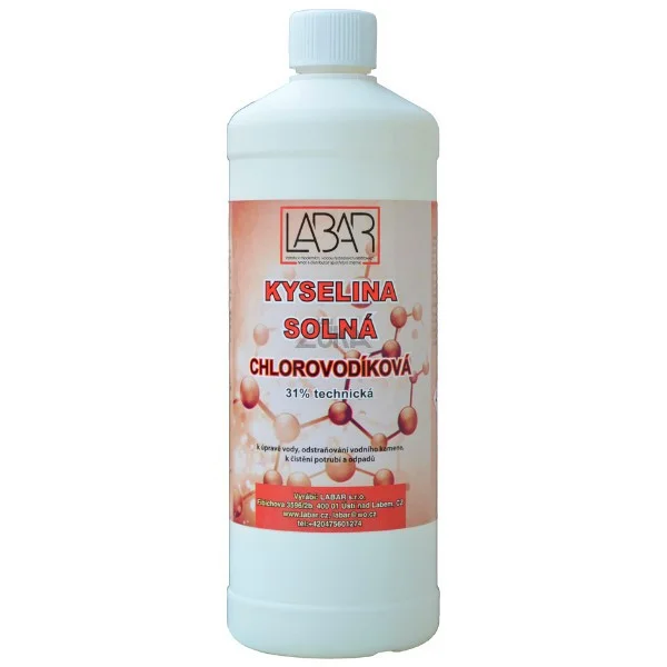 Kyselina chlorovodíková/solná 31% - technická, 1 l Cenová Bomba