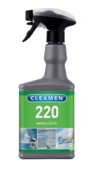 Leštící prostředek na nerez Cleamen 220 - s rozprašovačem, 550 ml Nízká Cena