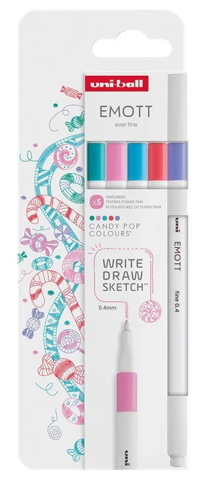 Akční Nabídka Liner Uni Emott Candy Pop - 0,4 mm, sada 5 ks