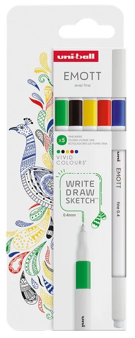 Poslední Šance Liner Uni Emott Vivid - 0,4 mm, sada 5 ks