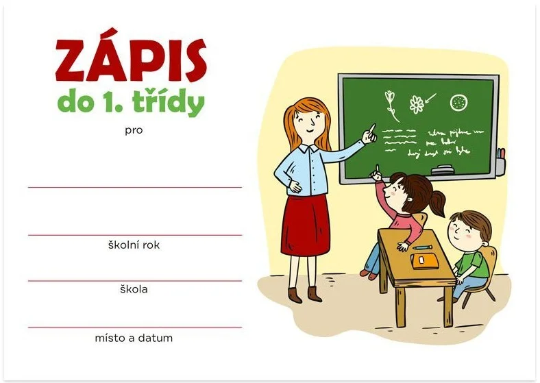 List pro zápis do první třídy - A4, děti Autentický