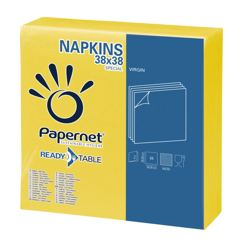 Nejprodávanější Luxusní ubrousky Papernet 415217 - 38x38 cm, dvouvrstvé, lepená celulóza, žluté, 44 ks - DOPRODEJ
