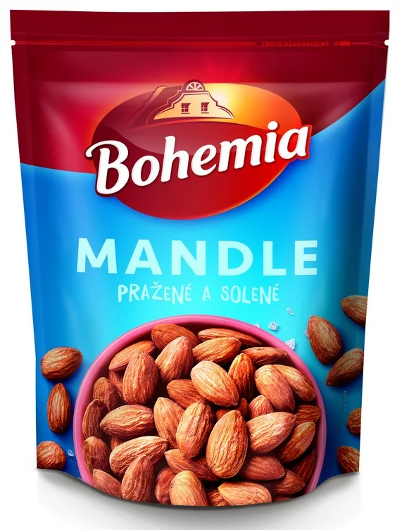 Mandle Bohemia - pražené a solené, 125 g Oblíbený