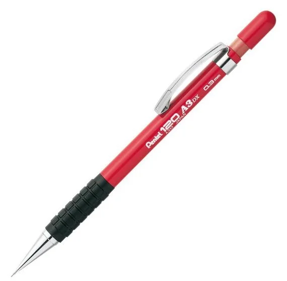 Mikrotužka Pentel 120 A3 - 0,3 mm, plastová, s pryží, gumový úchop Časově Omezené