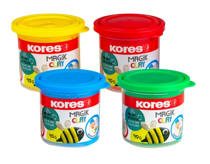 Modelovací hmota Kores Magik Clay - mix barev, 4x40 g Akční Nabídka