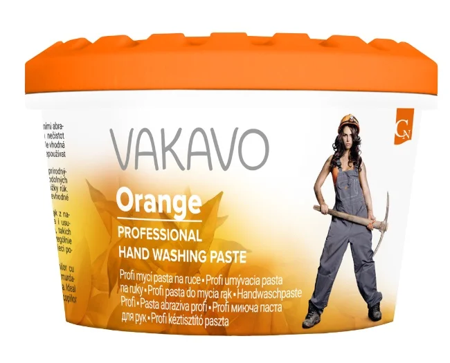 Mycí pasta na ruce Vakavo Orange - abrazivní, 600 g Novinka