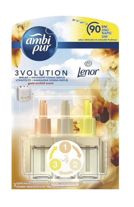Akční Cena Náplň do osvěžovače vzduchu Ambi Pur 3Volution - gold orchid, tekutá, 3x20 ml