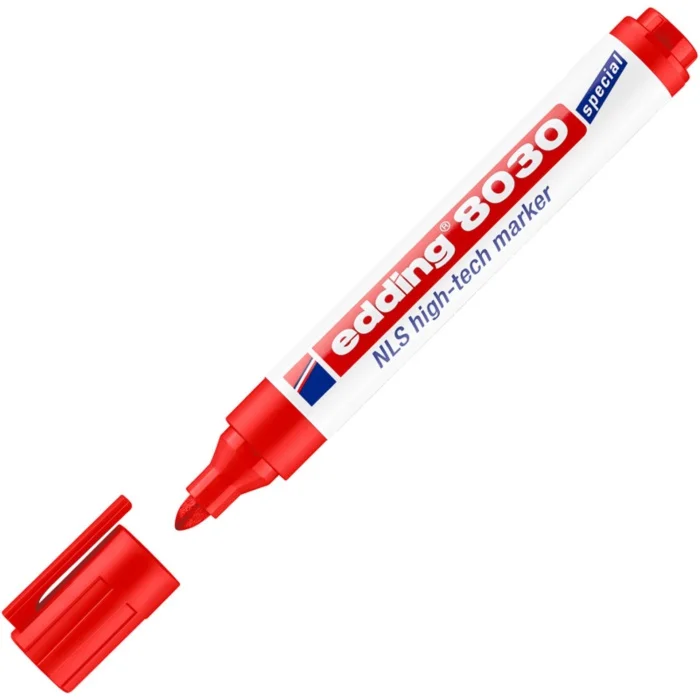 Nízko-korozivní popisovač Edding NLS High-Tech Marker 8030 - 3 mm, červený Ověřený