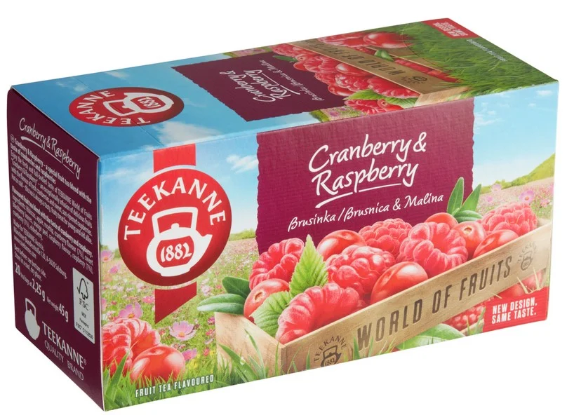 Nová Kolekce Ovocný čaj Teekanne - cranberry & raspberry, 20 sáčků