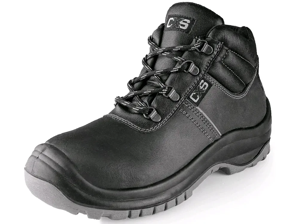 Nejlepší Cena CXS obuv kotníková SAFETY STEEL MANGAN S3, kožená, s ocel.špicí, černá vel. 37
