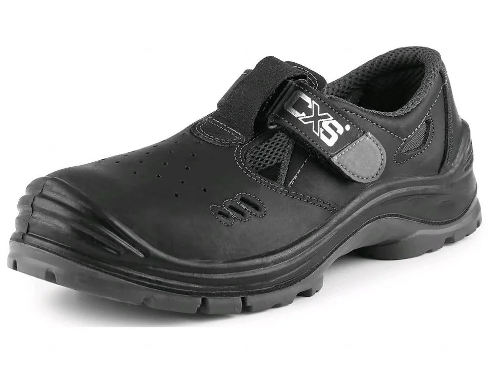 CXS obuv sandál SAFETY STEEL IRON S1, kožený, s ocel.špicí, černý vel. 47 Top Prodej
