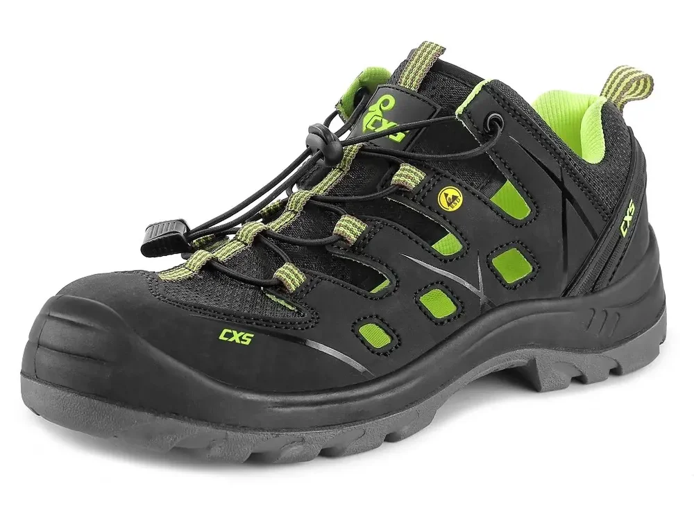 Výhodná Nabídka CXS obuv sandál UNIVERSE SOLAR ESD S1P, kožený, s plast.špicí, černo-zelený vel. 47