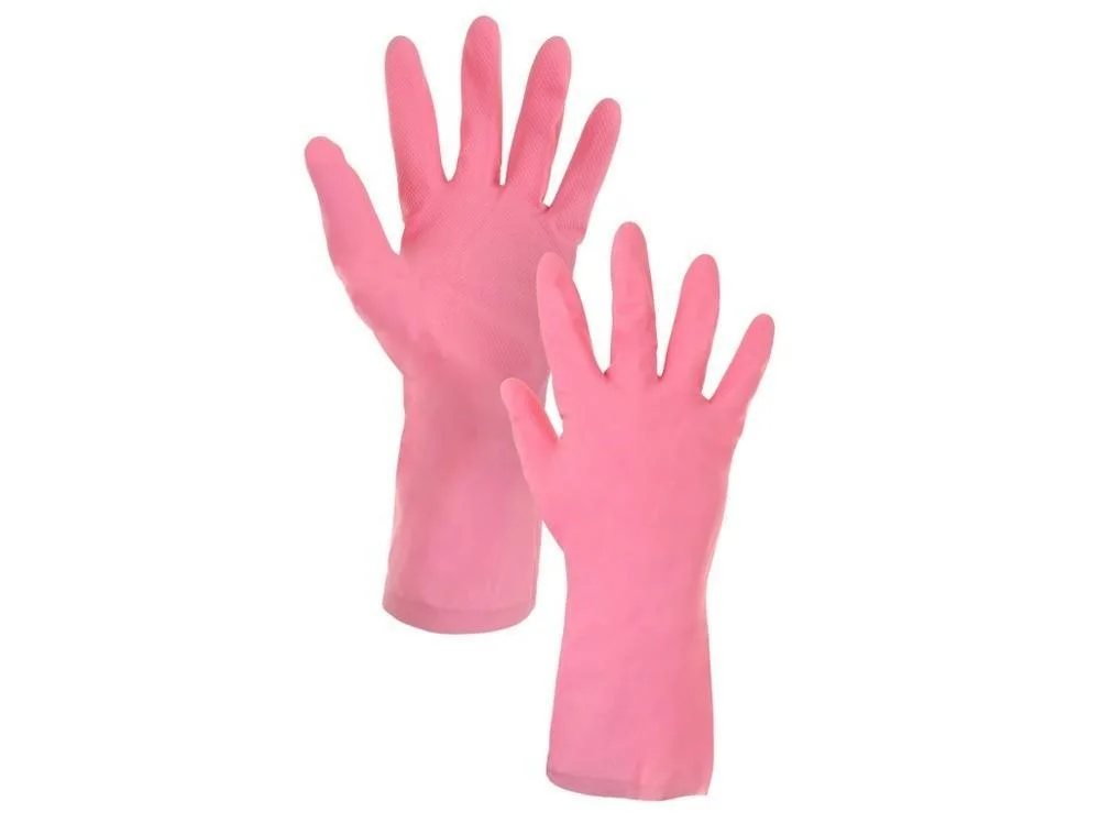 CXS rukavice VITAL ECO 115, latex, kyselinovzdorné, růžové vel. 09 Vysoce Kvalitní