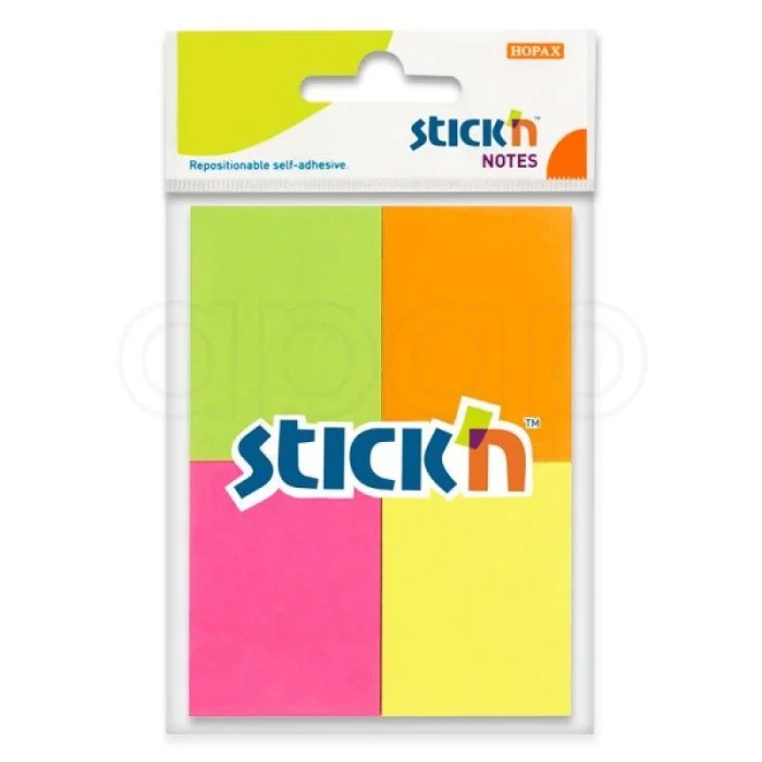 Bloček samolepicí Hopax38x51mm4x50 listů NEON 4 barvy 21091 Vrácení Zdarma