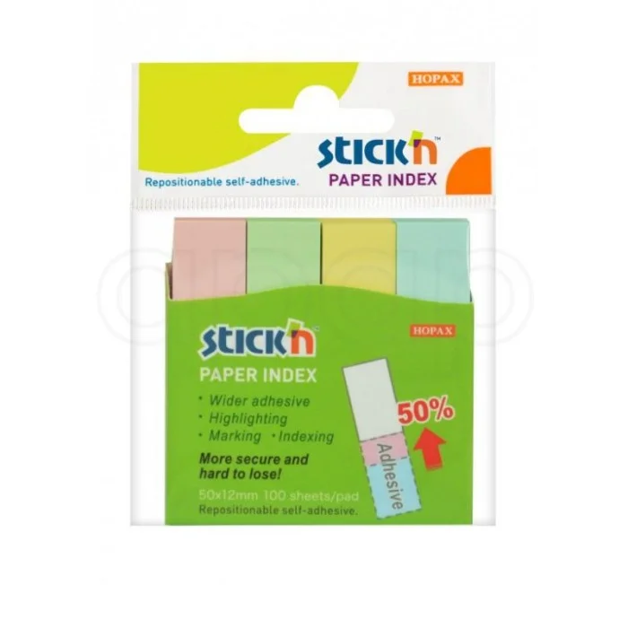 Bloček samolepicí Hopax50x12mm4x100 listů PASTEL 4 barvy 21612 Bezpečná Platba