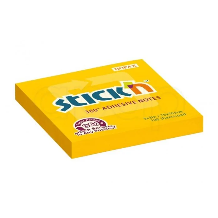 Cenově Výhodný Bloček samolepicí Hopax76x76mm100 listů NEONoranžový 21164